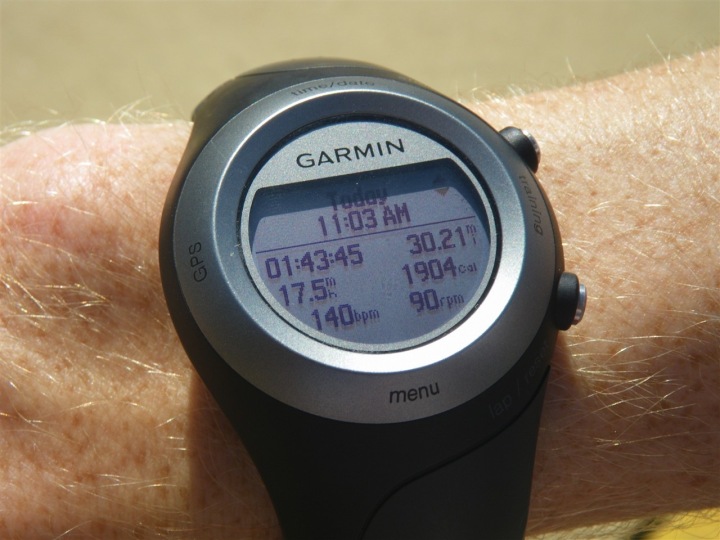 Garmin 405 Activity Overview