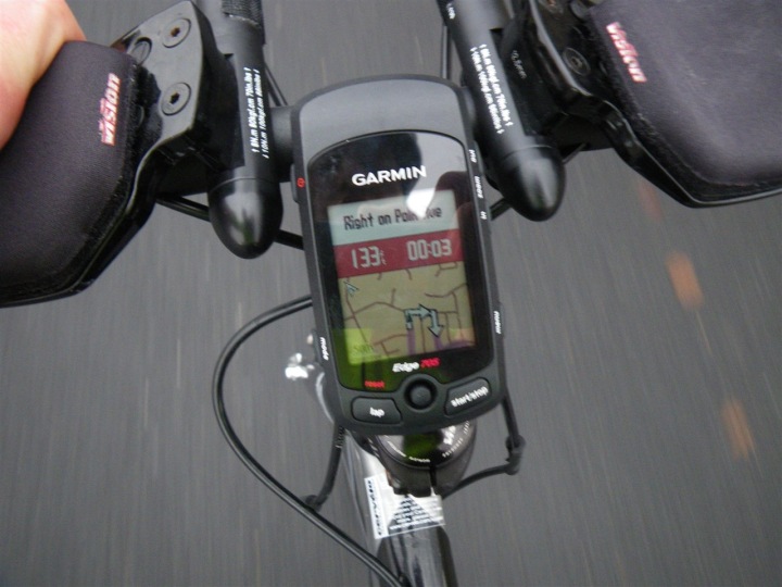 Garmin Edge 705 on street routing