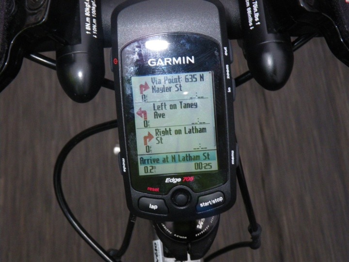 Garmin Edge 705 turn by turn directions