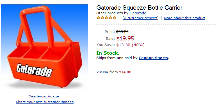 Gatorade Squeeze Bottle Carrier