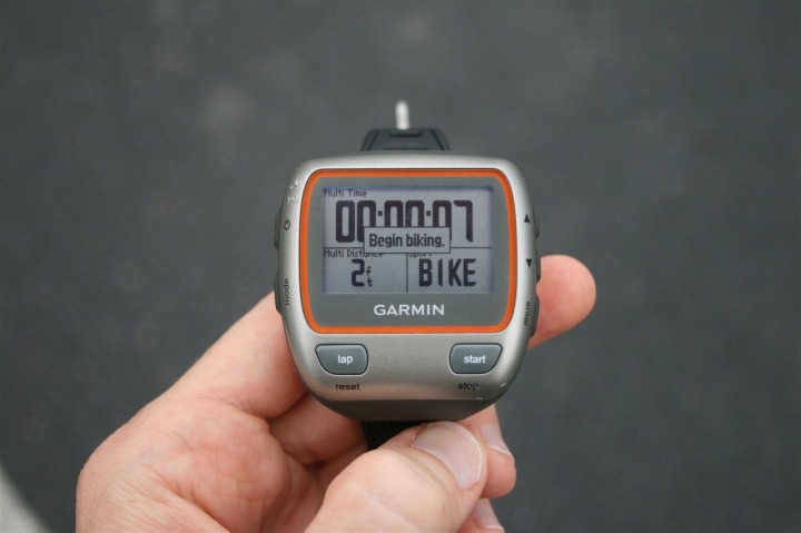 Garmin 310XT Begin Bike in Multisport Mode