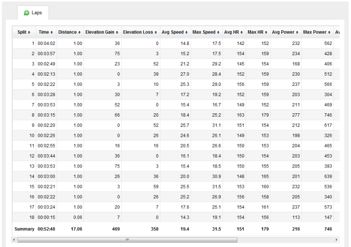 Edge 500 Laps on Garmin Connect