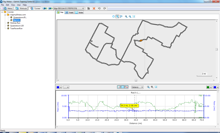 Edge 500 Garmin Training Center Post-Ride Mapping