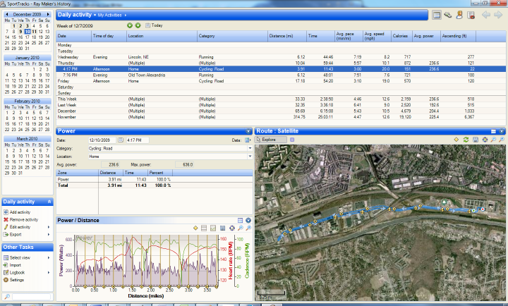 Edge 500 data imported into Sport Tracks