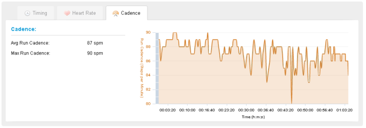 Cadence in Garmin Connect