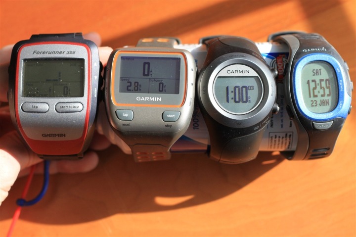 Garmin Forerunner Comparison Shots