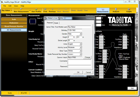 tanita healthy edge plus software