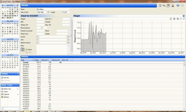 Sport Tracks Withings Data View