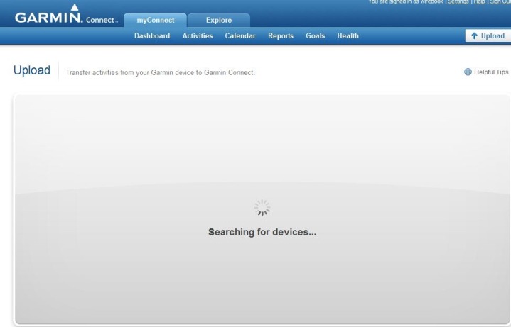 Garmin Connect Searching