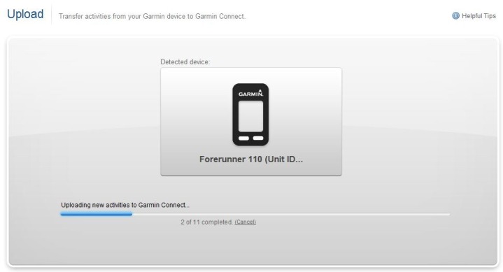 Garmin Connect Uploading