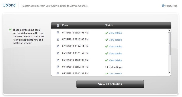 Garmin Connect Upload