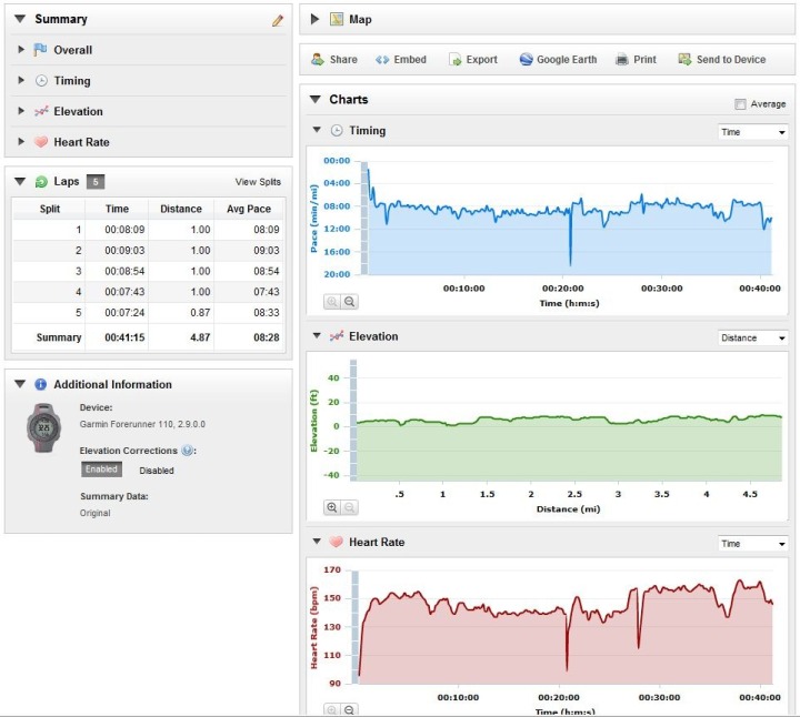 Garmin Connect Detial Page