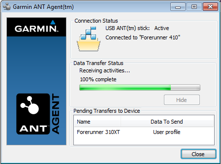 garmin ant agent download failed