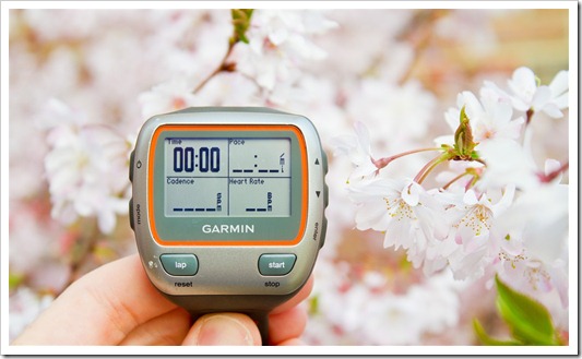 Garmin 310XT with the blossoms