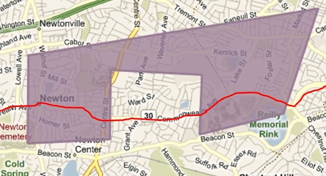 Boston Marathon Miles 19-22 Geofence