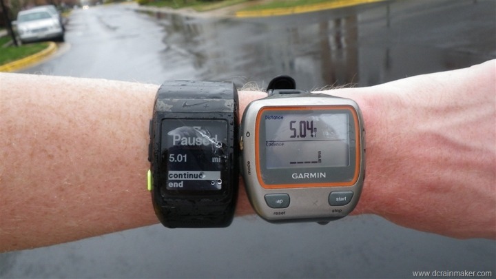 Nike+ GPS Sportwatch Run Distance Comparison