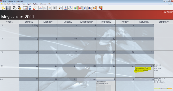 ProTrainer 5 Calendar View