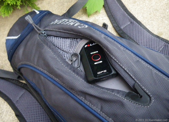 Polar RCX5 GPS pod in Camelbak