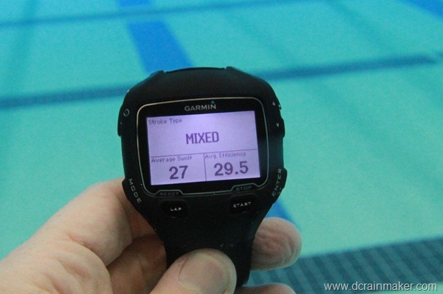 Garmin FR910XT Swim Stroke Recongnition