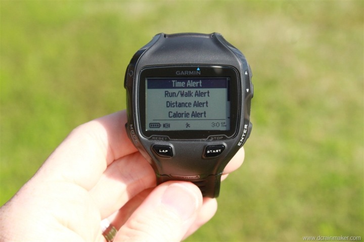 Garmin FR910XT Time, Distance, Calorie, Run/Walk Alerts