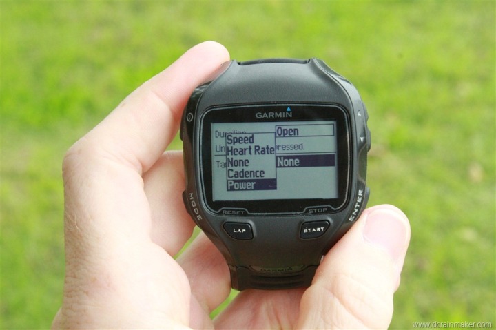 Garmin FR910XT Workout Creator on Watch