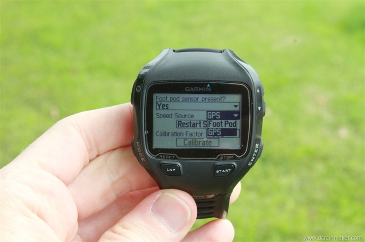 Garmin FR910XT ANT+ Footpod Speed Source