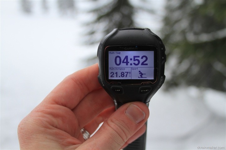 Garmin FR910XT in Skiing Mode