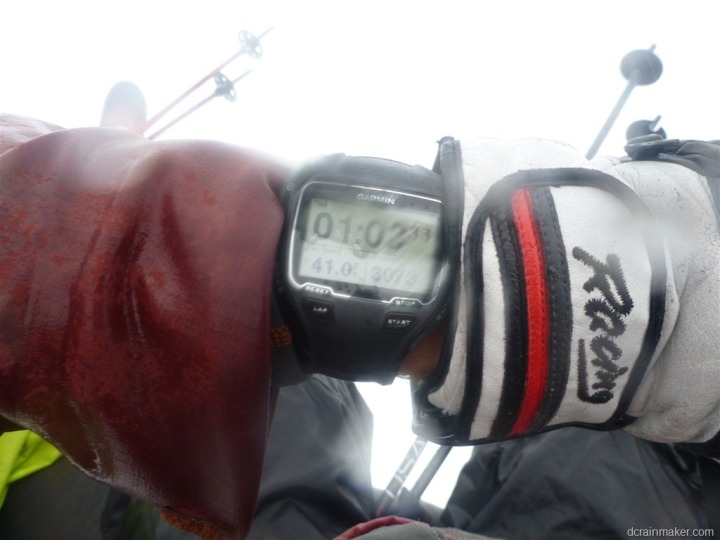 Garmin FR910XT in Skiing Mode on wrist