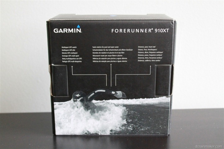 Garmin FR910XT Back of Box
