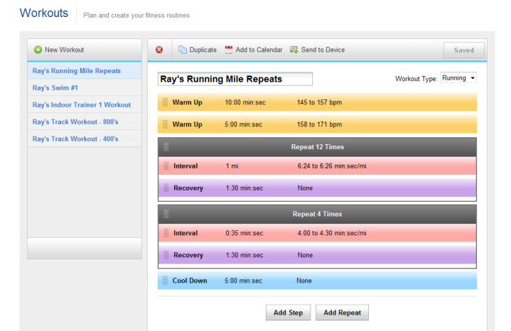 Garmin Connect Workout Creator