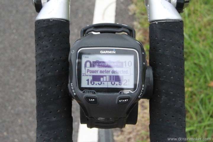 Garmin FR910XT Power Meter Detection