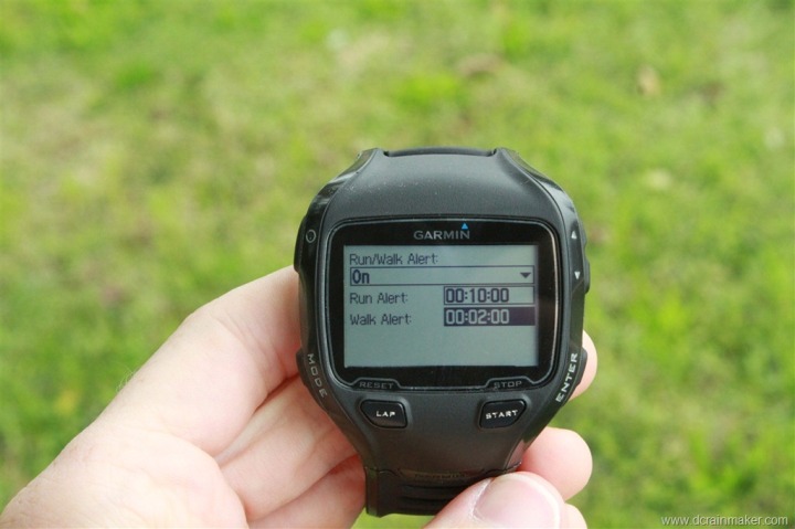 Garmin FR910XT Run/Walk Alert Setup