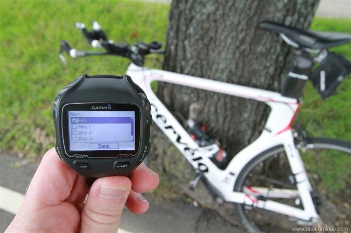 Garmin FR910XT Multiple Bike Setup