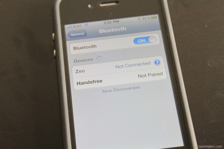 iPhone 4S Blue HR not in Bluetooth Control Panel