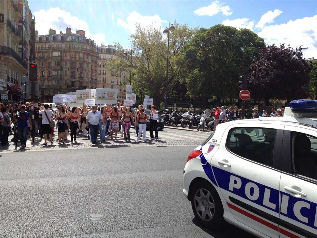 Running past topless demonstrators–and other antics from my weekend