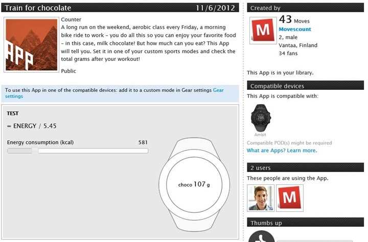 Suunto Ambit App Zone Train for Chocolate App