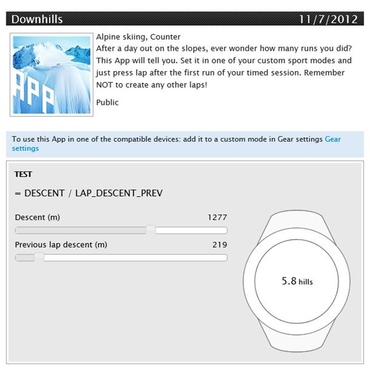 Suunto Ambit Downhills App