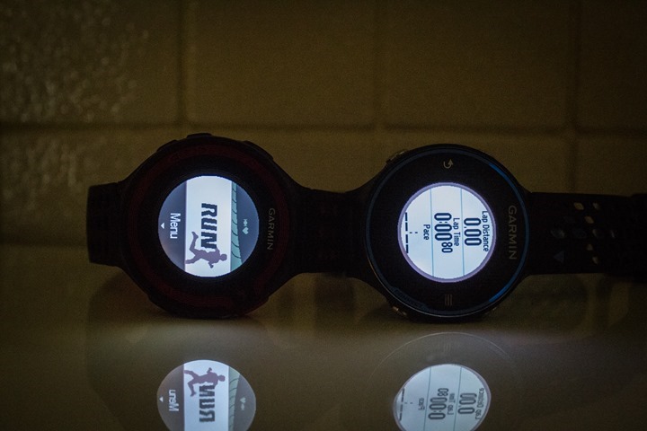 Garmin FR620 and FR220 at night