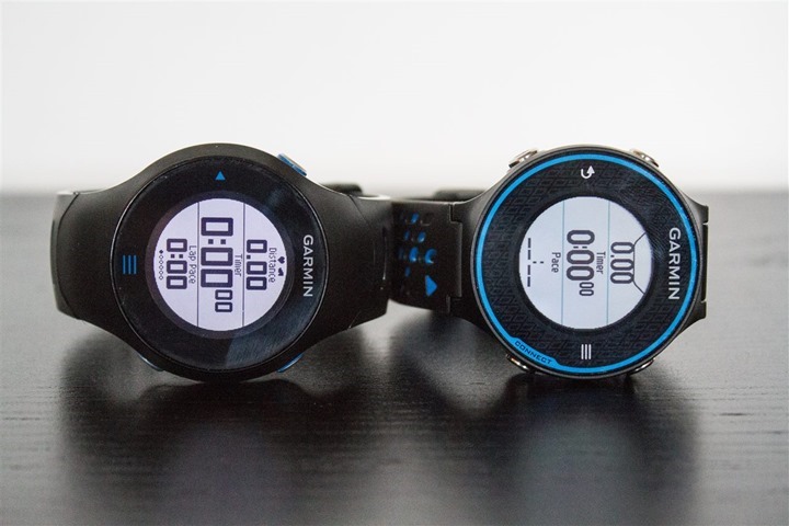 Garmin FR620 FR610 Size Comparison