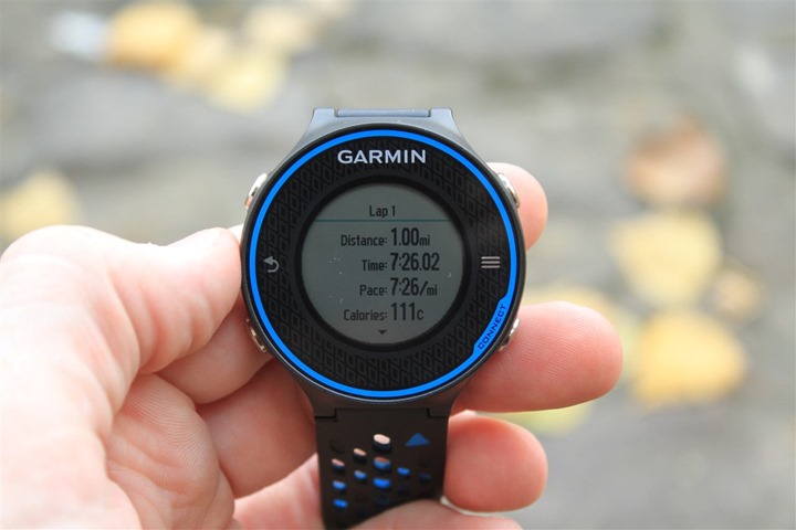 Garmin FR620 Lap Summary