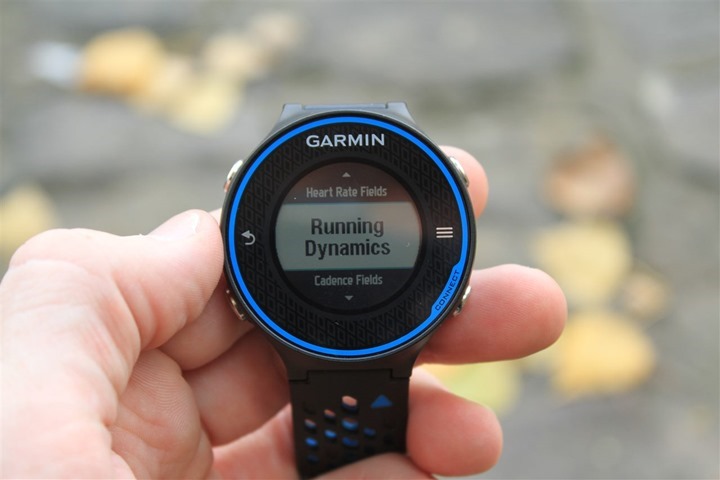 Garmin FR620 Running Dynamics