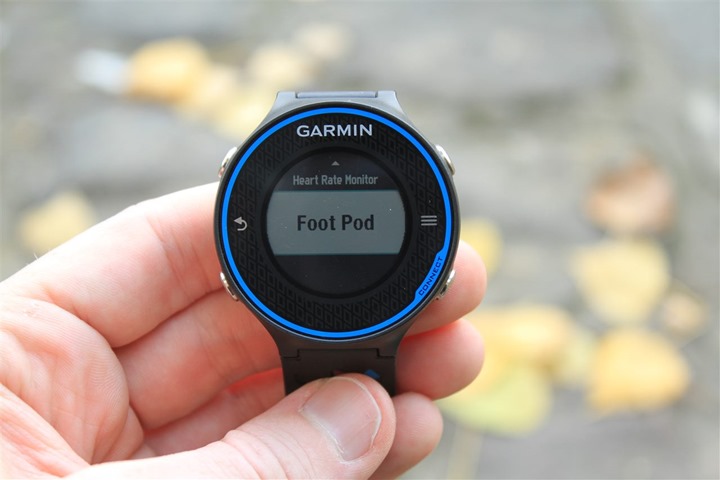 Garmin Footpod enablement with FR620