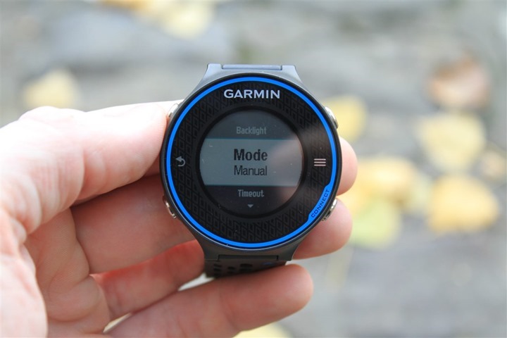 Garmin FR620 Backlight Modes