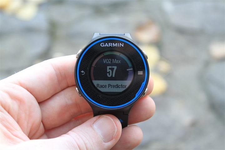 Garmin FR620 VO2Max Detection