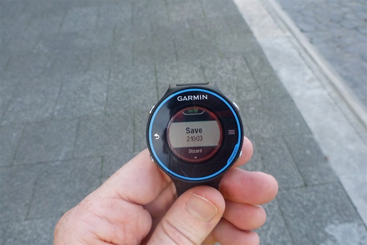 Garmin FR620 Save Run