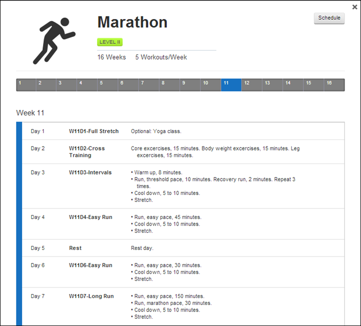 Garmin Connect Training Plans - Marathon