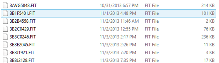 Garmin FR620 FIT Files on USB