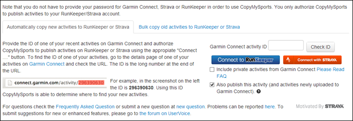 how to export garmin connect to strava