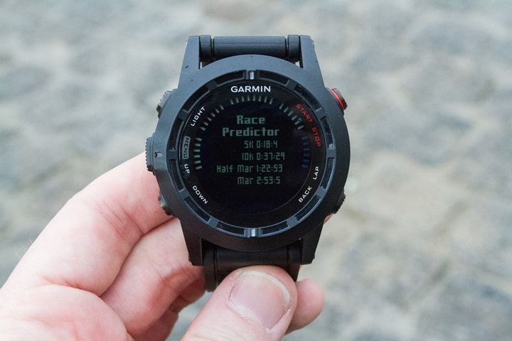 Garmin Fenix2 Running Race Predictor