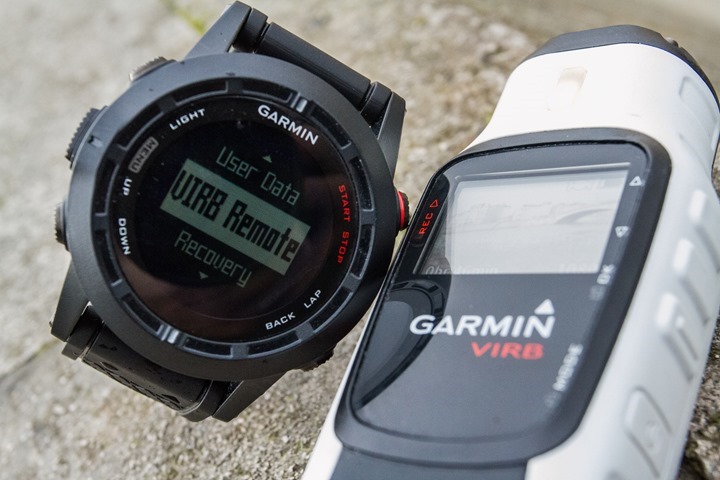 Garmin Fenix2 VIRB Action Camera Control